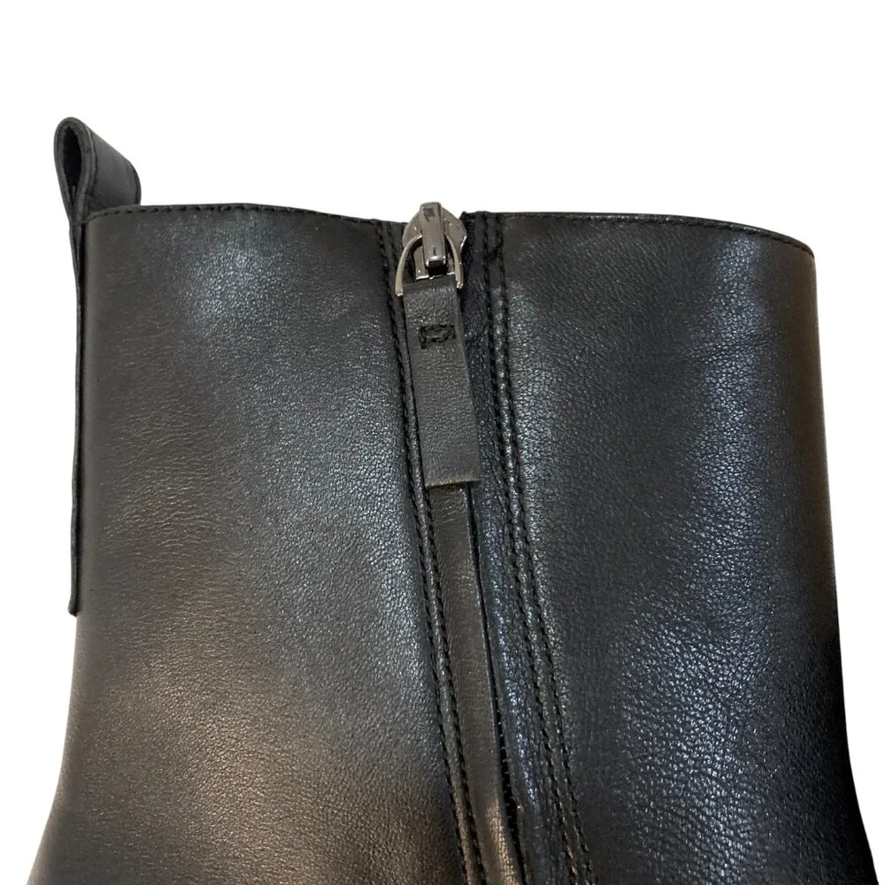 NEW EVERLANE The City Boot Leather Side Zip Block Square Toe Ankle Size 11 Black - Picture 11 of 16